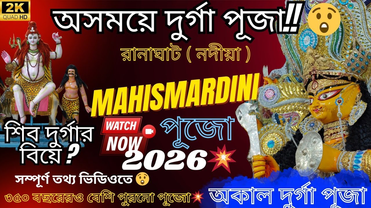 অসময়ে দুর্গা পূজা!! 😲😲 || রানাঘাট মহিষমর্দিনী পূজা ২০২৬ || Ranaghat Mahismardini Puja 2026 ❤️😍 