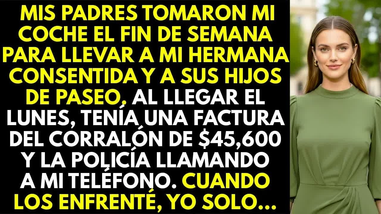 Mis padres tomaron mi coche para llevar a mi hermana consentida de paseo  Al llegar el lunes
