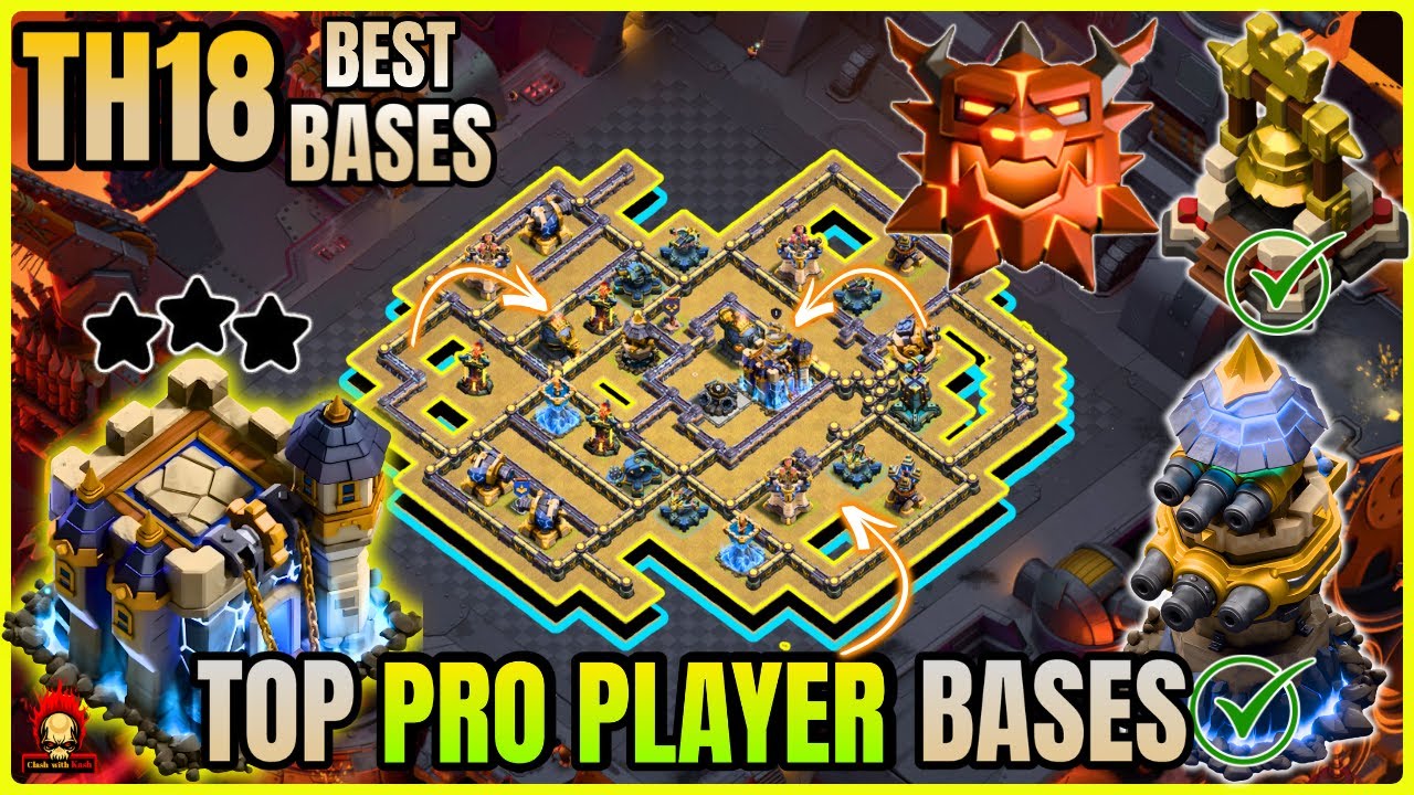 TOP 10  PRO PLAYER BASES TOWNHALL 18 BASE ! TH18 LEGEND BASES WITH LINK ! ANTI 2 STAR TH18 WAR BASE