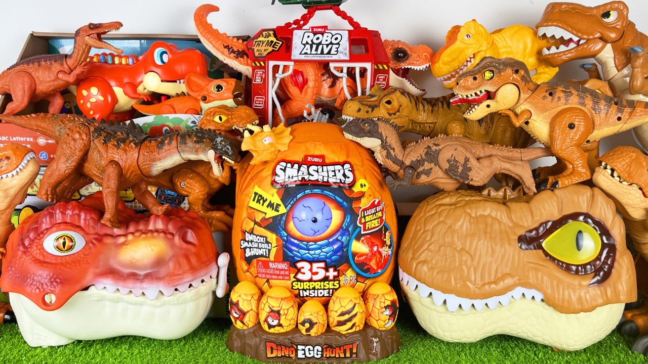 Jurassic World Unboxing Review Asmr Dinosaur T-rex Brachiosaurus Baryonyx Zuru Smashes 35+ Egg Toro