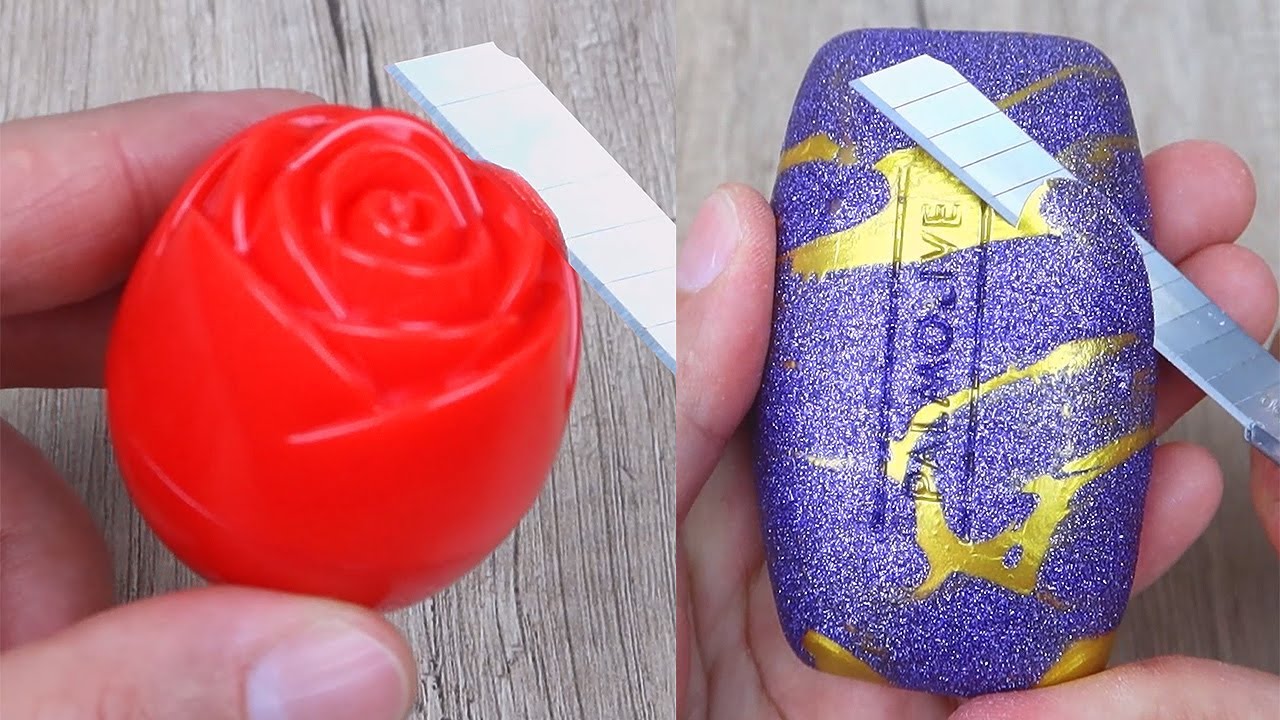 Relaxing Soap Cutting ASMR. Satisfying Soap and lipstick cutting. Corte de jabón - 1217