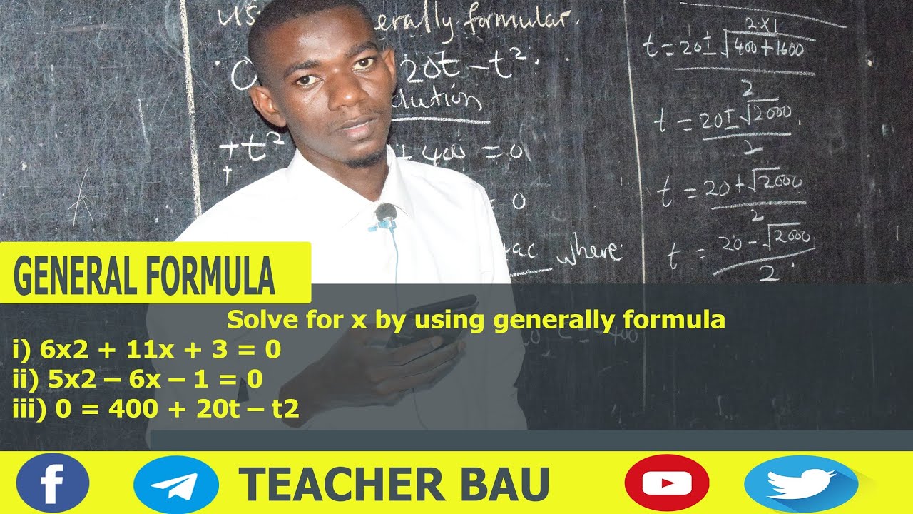GENERAL FORMULA maswali na majibu
