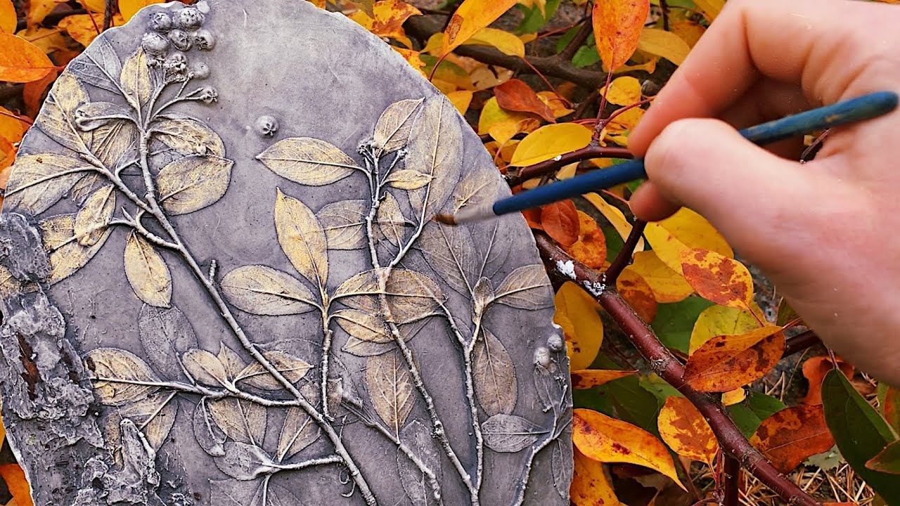 Golden Acrylic Painting on plaster #3 🍁 Painting Process / Soothing Art Relax
