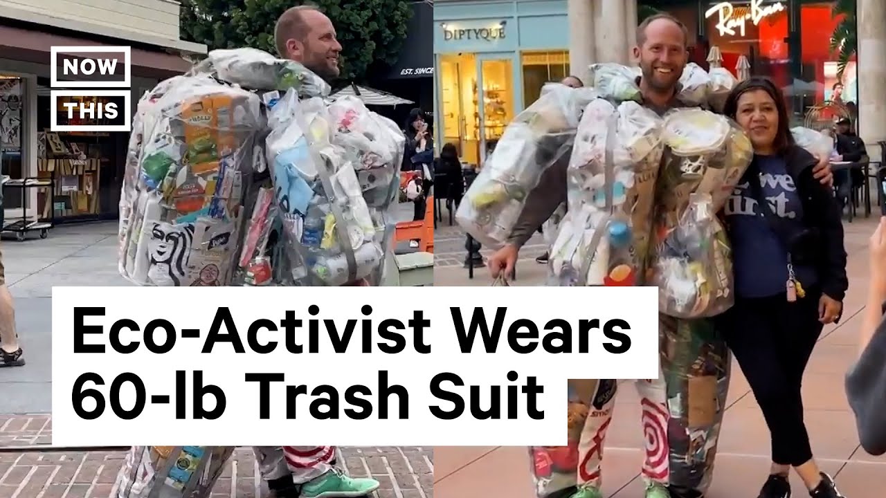Man Wears 1 Month's Worth of Trash as a Suit