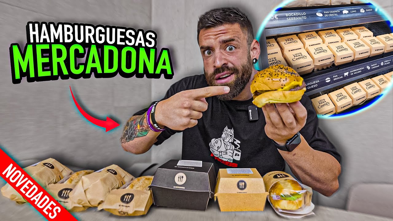 COMIENDO las NUEVAS HAMBURGUESAS y BOCADILLOS de MERCADONA *no esperaba esto...*