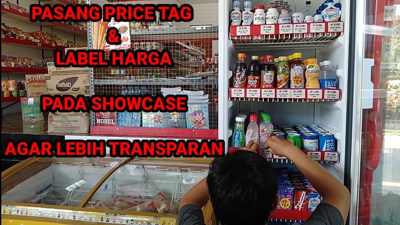 CARA PASANG LABEL HARGA PADA SHOWCASE‼️KULKAS PENDINGIN