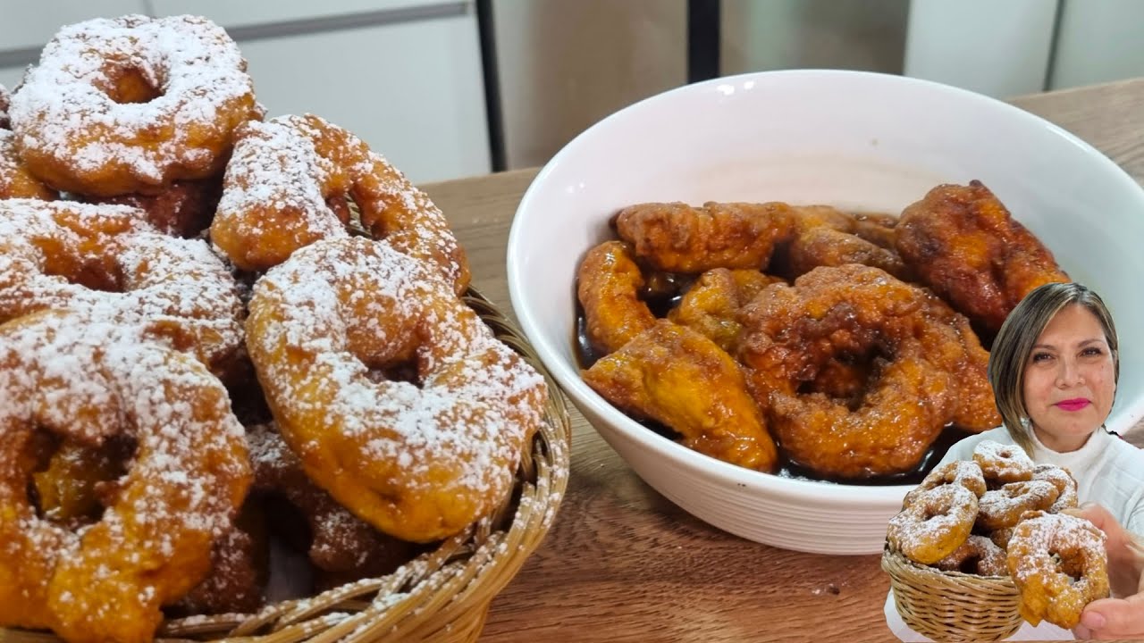 Picarones fritos y Picarones con Chancaca (buñuelos) - Silvana Cocina