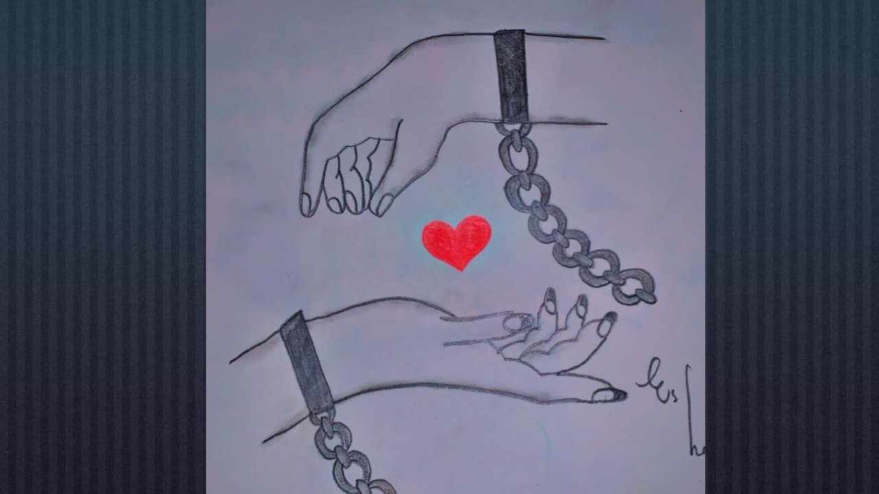How to draw a couple hand with cuff release sketch 💔...draw a couple hand step by step..