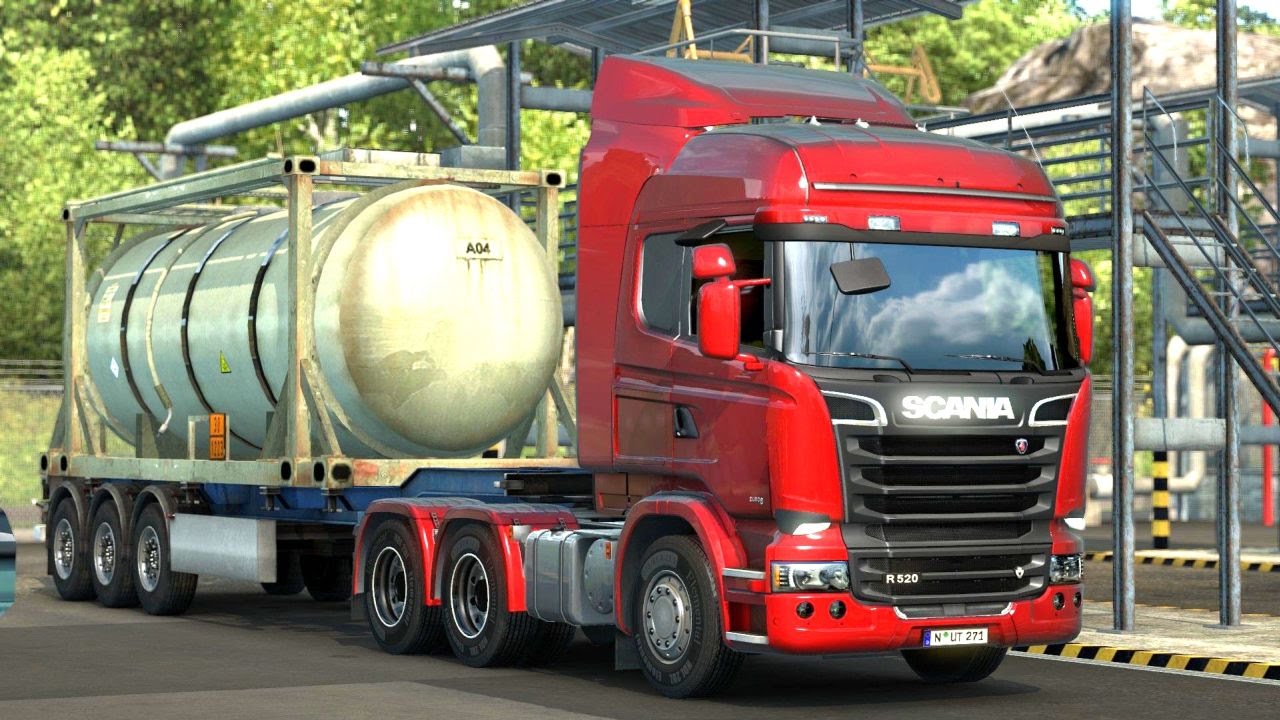 Euro Truck Simulator 2 - Scania Streamline 6x2 Taglift Picking Up a Trailer