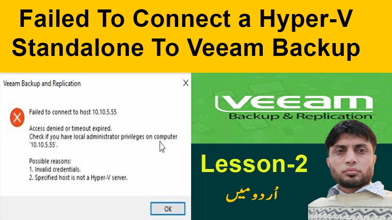 How To Fix Failed To Connect a Hyper-V Standalone To Veeam Backup | Invalid Credentials Hyper-V