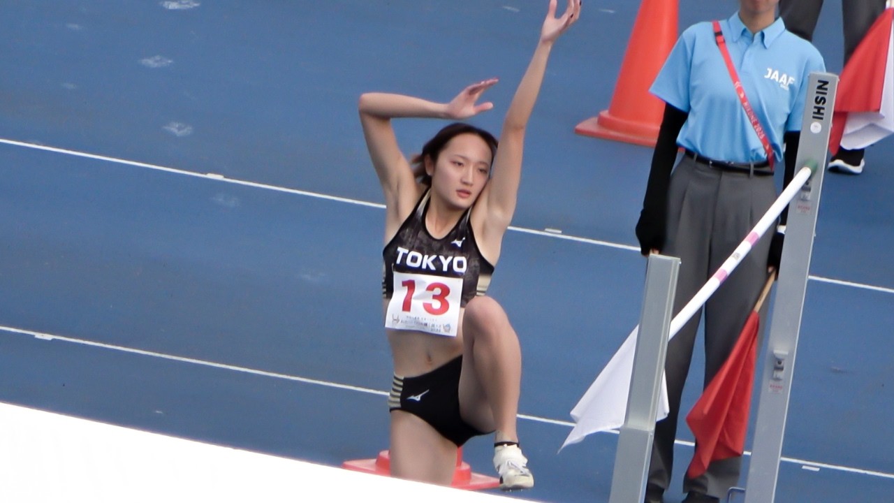 自己ベスト必須【森﨑優希】2025年国スポ女子走高跳　1m82 2回目3回目