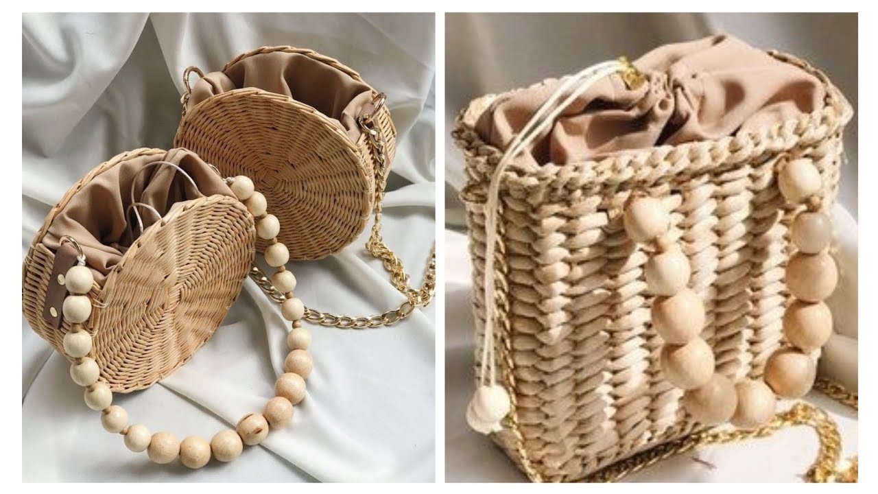 Handmade Summer Beach Bags/Crochet Pattern Straw Shoulder Handbag ideas/crossbody Bags/Veiw Bags