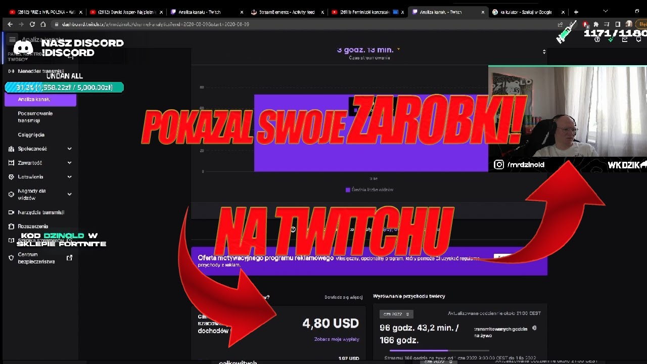 DZINOLD ZARABIA PO 1000 DOLARÓW NA STREAM! SHOTY ZAROBKI TWITCH POLSKA 2022