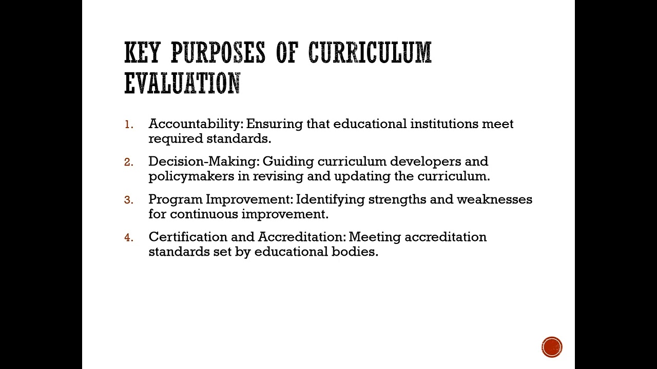Curriculum Evaluation