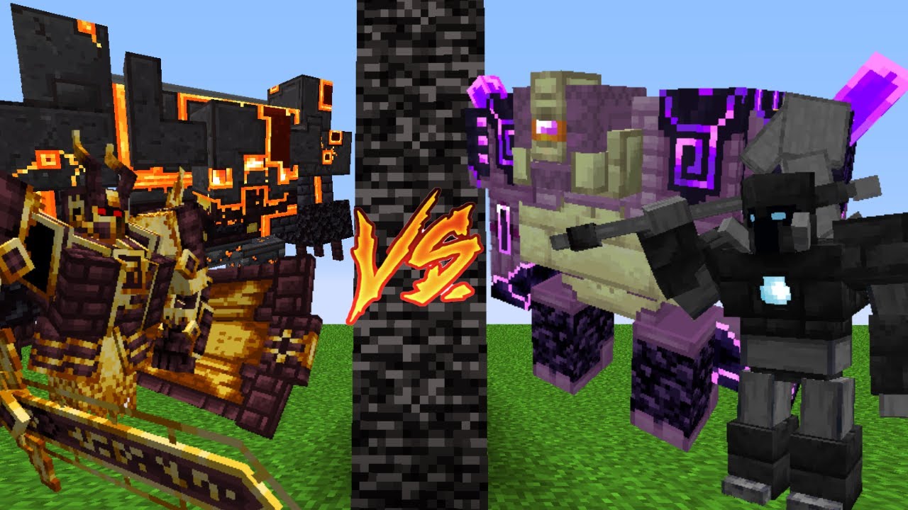 IGNIS And Netherite Monstrosity VS ENDER GUARDIAN And Nameless Guardian / Minecraft Mob Battle