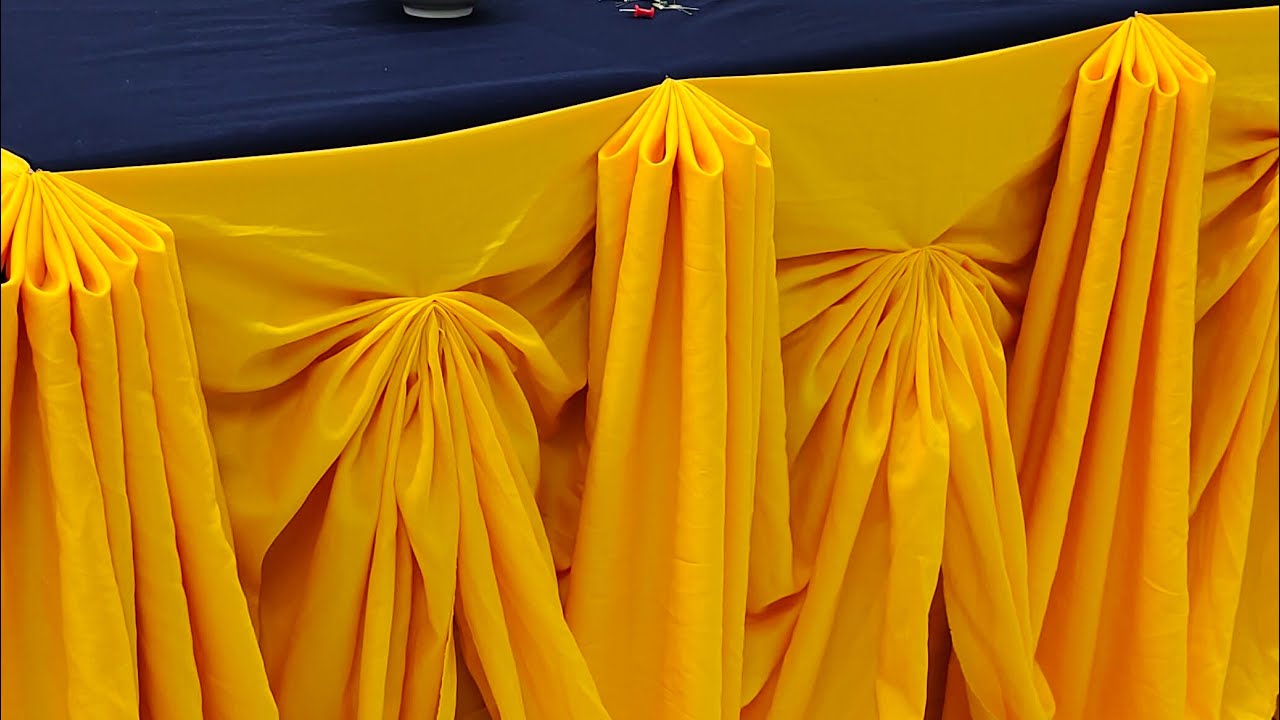 Accordion pleats with butterfly design table skirting tutorial