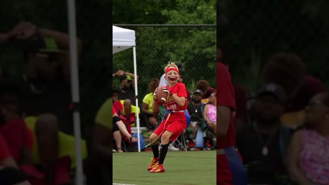 Youth Flag Football players pull off AMAZING TD play! #shorts #youthflagfootball  #flagfootball