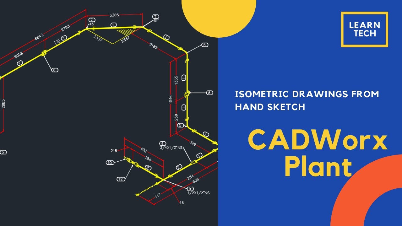 Piping 3D modeling, Isometric Drawing Development based on  Sketch using Cadworx Plant in 25 minutes