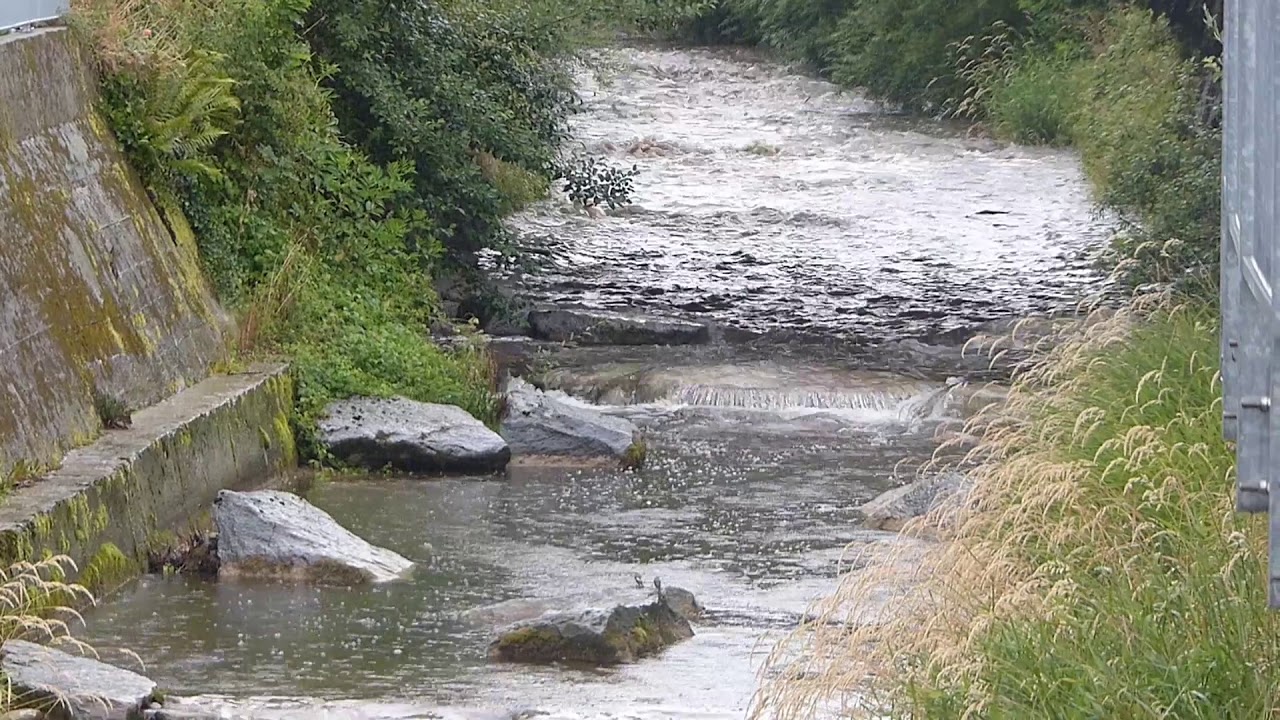 Einsetzendes Hochwasser der Luthern in Zell - 27.07.2019