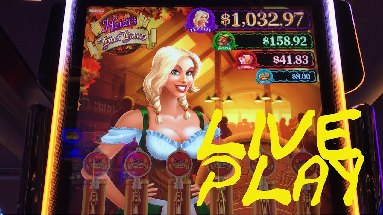 Heidi's Bier Haus Live play at Max Bet $5.00 WMS Slot Machine