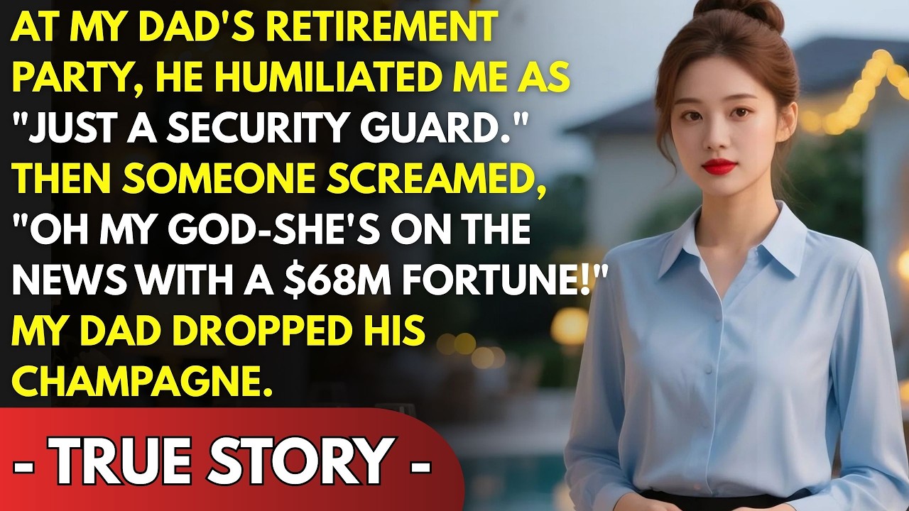 AT DAD’S RETIREMENT PARTY, HE CALLED ME “JUST A GUARD” — THEN THE NEWS REVEALED MY $68M FORTUNE