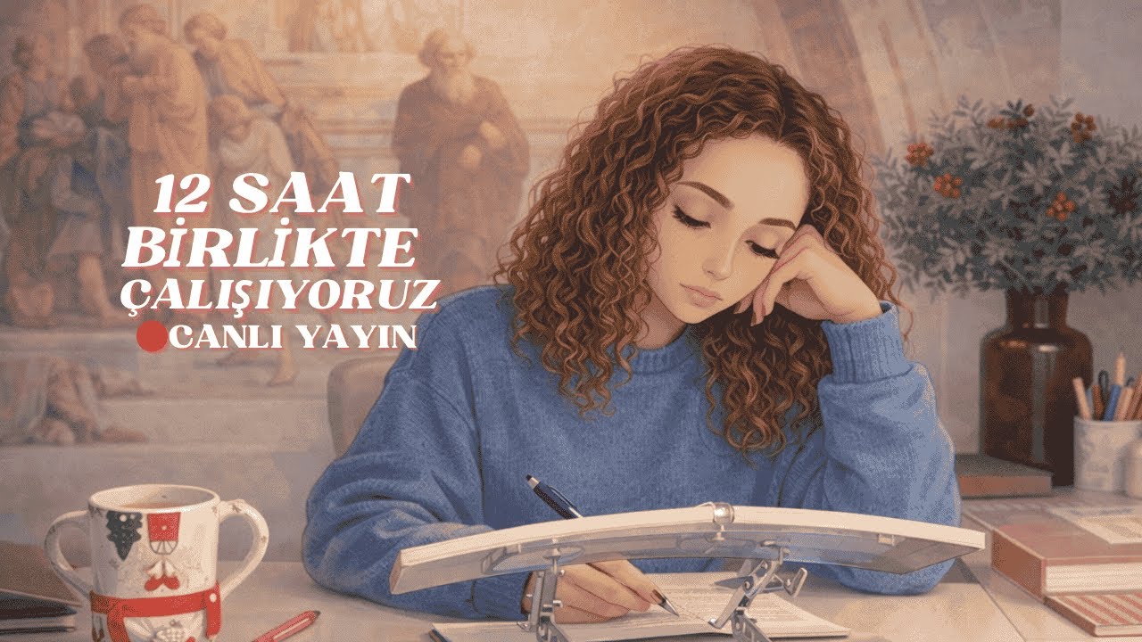 12 Saat Birlikte Ders | Study With Me 12H • 120min study /30min break • Fireplace Sound/Şömine Sesi