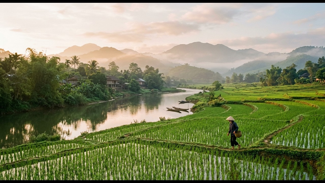 Vietnamese Bamboo Flute Music for Anxiety Relief – Calming Countryside Sounds