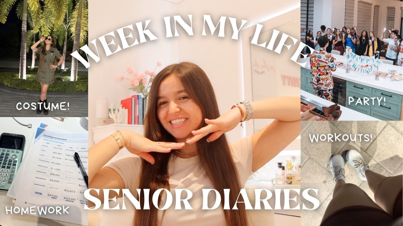 WEEK IN MY LIFE AS A SENIOR IN HIGHSCHOOL || party, workouts, studying (productive!)