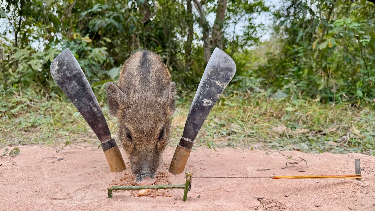 Most Effective Wild Boar Pig Trap Ever! #survival #wildpig #pigtrap #boarhunting #wildboartrap 