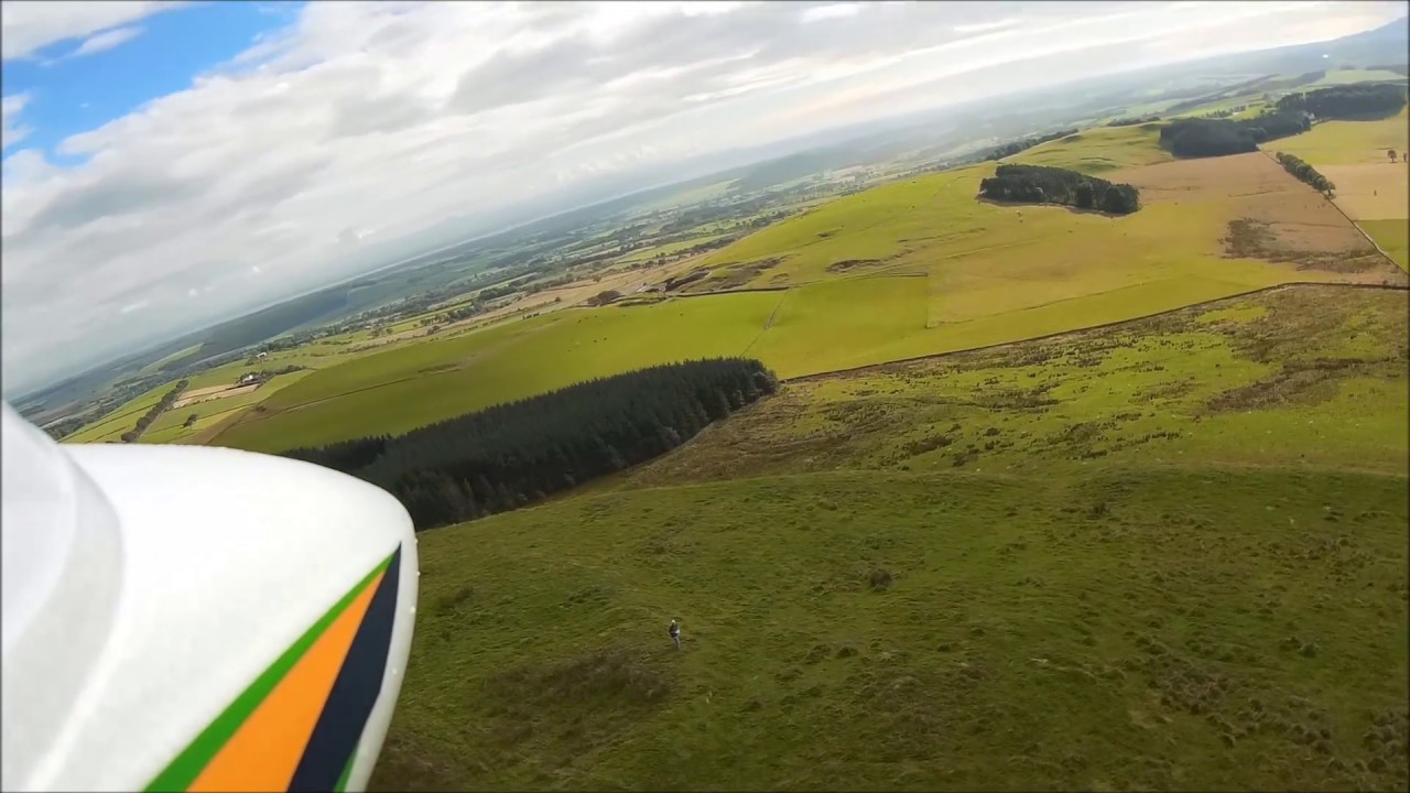 Bixler2 glider flight over Burnswark with Mobius camera