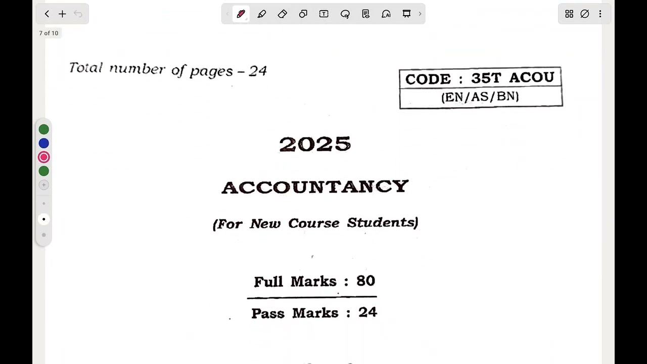 H.S 2nd Year Accountancy PYQs (objective part)