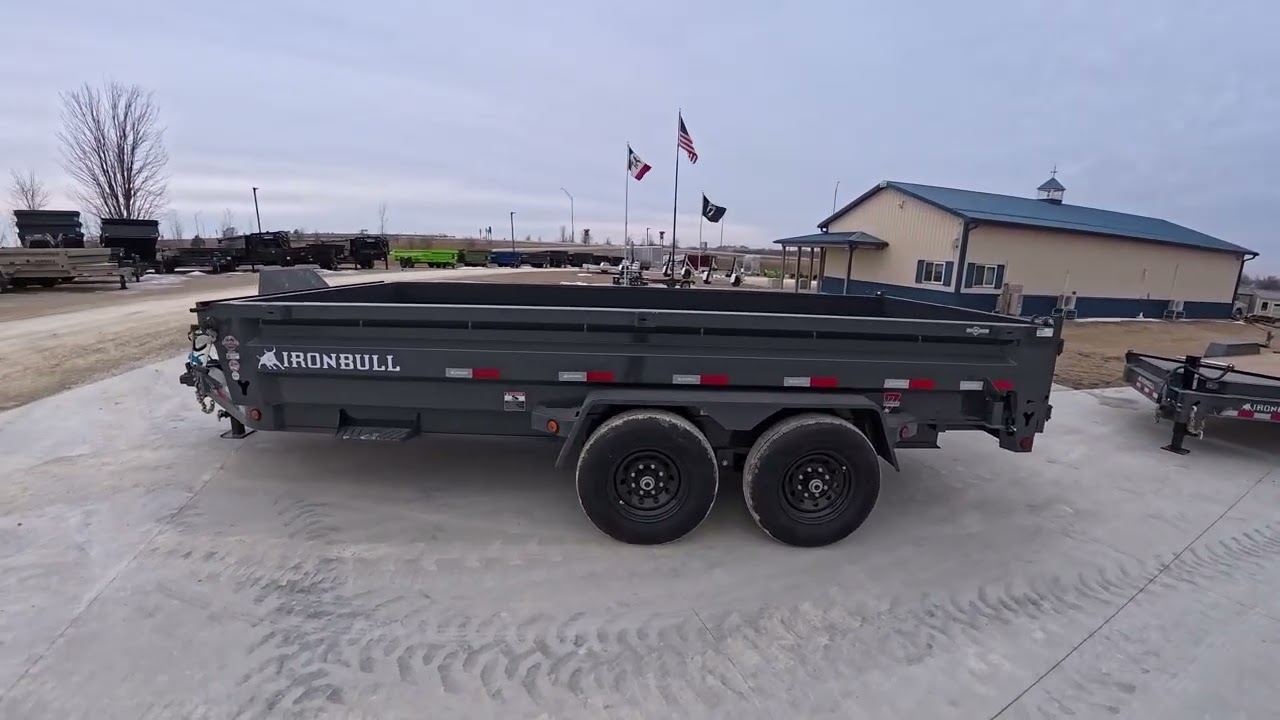 2026 Iron Bull 83 x 16 DWB Dump Trailer, 14,999 lb. GVWR, Gray with Aluminum Ramps #IB111734