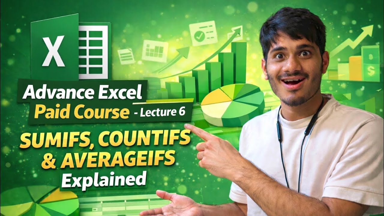 SUMIFS, COUNTIFS & AVERAGEIFS Explained |Advanced Excel Paid Course – Lecture 6 