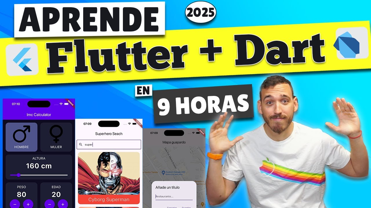 FLUTTER y DART desde CERO 📲 Curso Completo en ESPAÑOL - Android & iOS [9 HORAS] (2025)