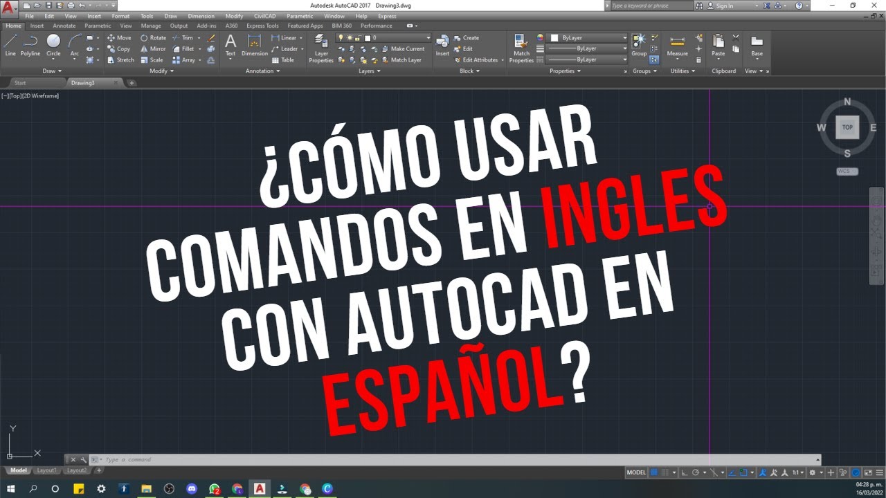 &iquest;C&Oacute;MO USAR COMANDOS EN INGL&Eacute;S EN AUTOCAD ESPA&Ntilde;OL?