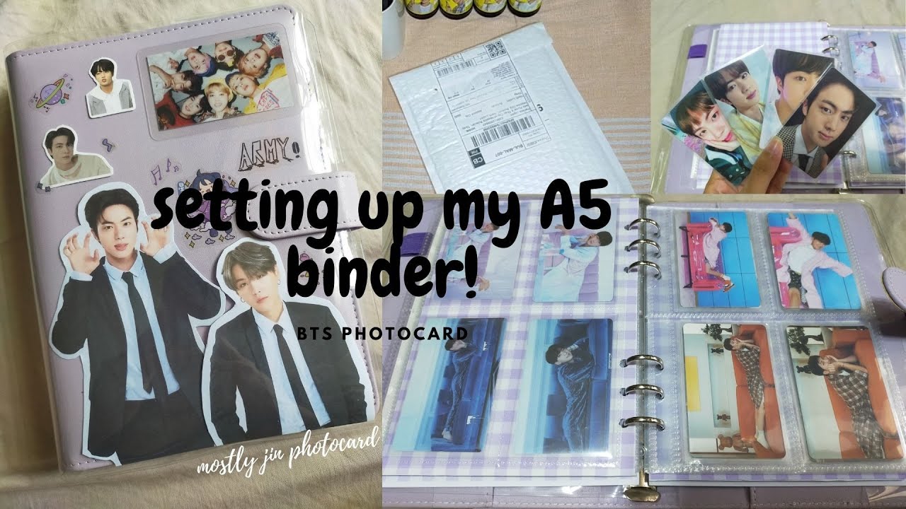 ♡ setting up BTS photocards l mostly jin photcards l A5 Binder ♡