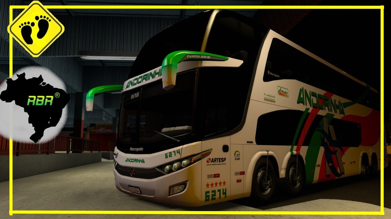 ETS 2 MOD BUS | ULTRAWIDE | G7_1800DD ANDORINHA | MAPA RBR