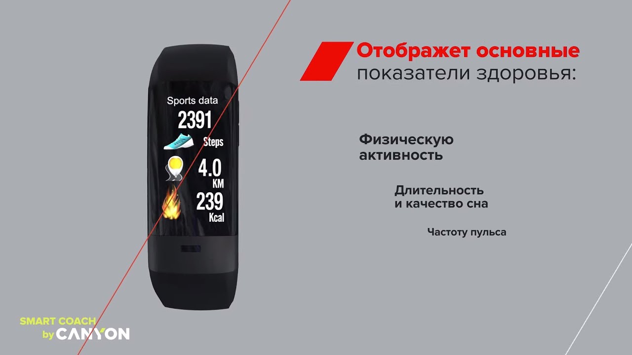 Кардио фитнес-браслет Smart Coach SB-75 от Canyon