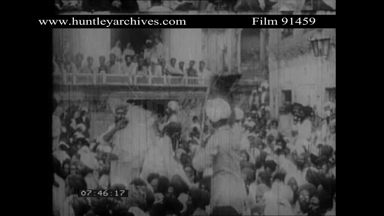 Political Meeting in India, 1920's.  Archive film 91459