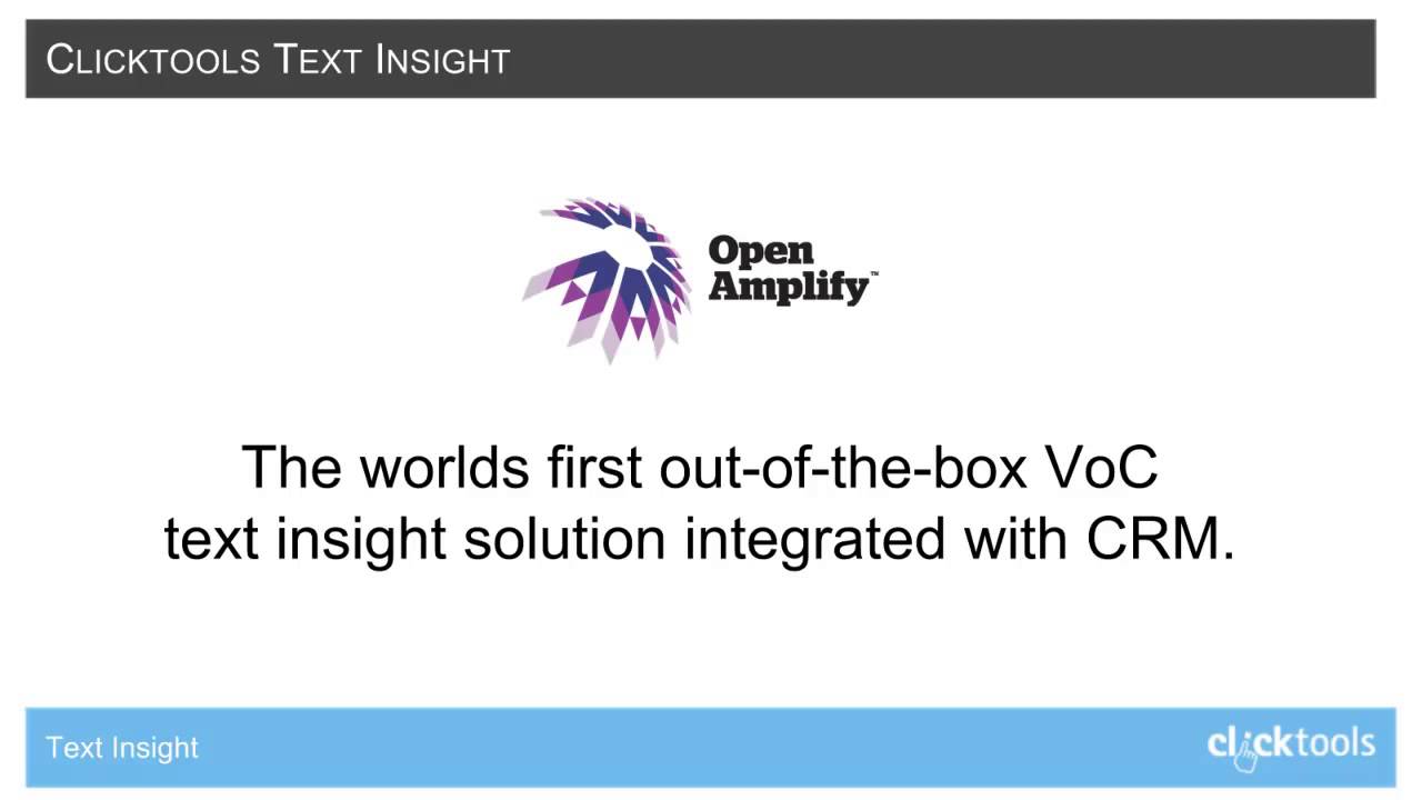 Clicktools - Text Insight integrated with CRM