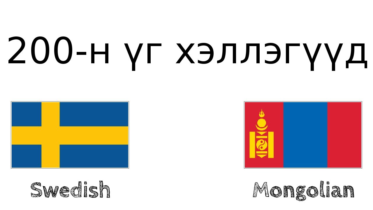 200-н үг хэллэгүүд - Швед хэл - Монгол хэл