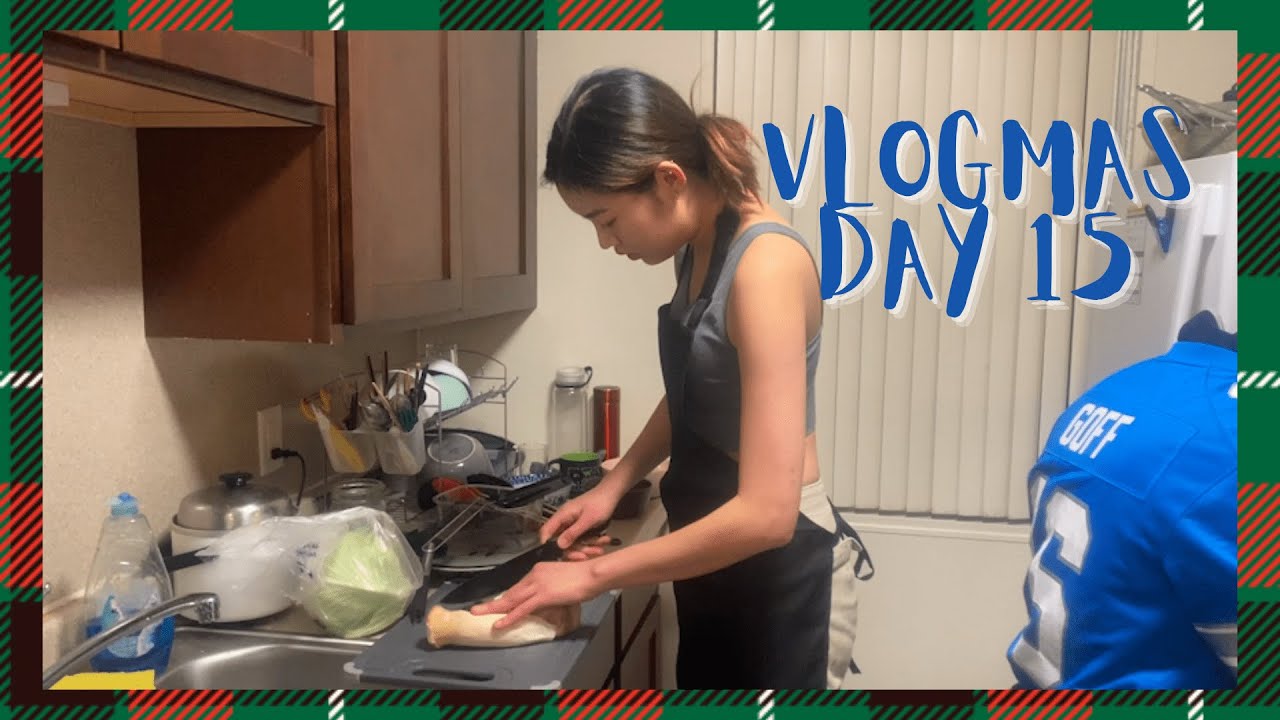 🎄[VLOGMAS EP15] 到你家煮飯去👩‍🍳/ 私廚煮麻油雞給你吃🐣/ 黑白（高矮）大廚PK賽❤️‍🔥