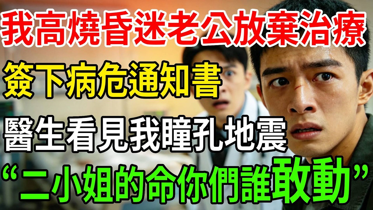 我住院後高燒昏迷，老公趁機簽下放棄治療書，主治醫生看見我後瞳孔地震：二小姐的命你們誰敢動！！#一帆說故事#為人處世#生活經驗#情感#故事#深夜淺讀