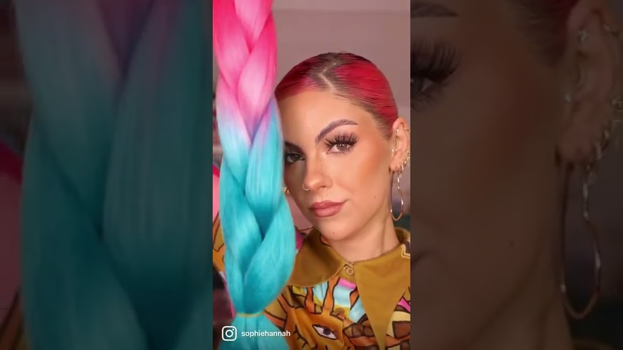 Festival Ponytail Tutorial 🌈 On Short Hair #festival #hairtutorial #hairstyle