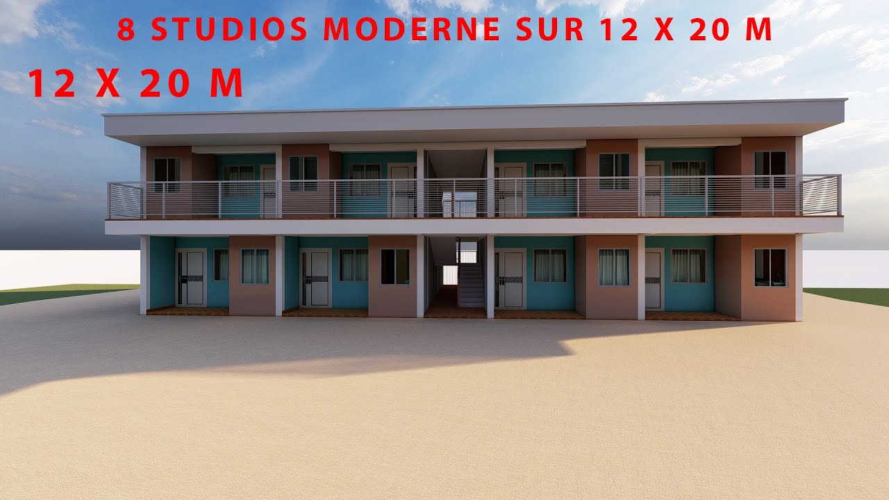 8 Studios Moderne un terrain de 12.00 m X 20.00 m