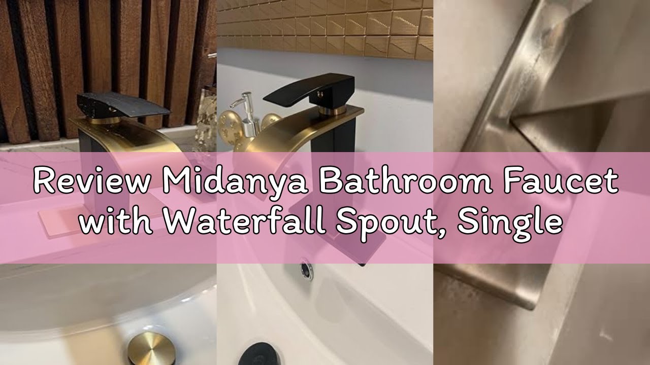 Review Midanya Bathroom Faucet with Waterfall Spout, Single Hole or 3-Hole Deck Mount, 304 Stainless