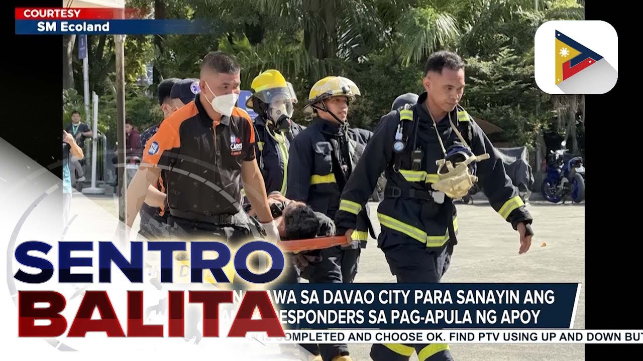 Fire drill, isinagawa sa Davao City para sanayin ang kahandaan ng responders sa  pag-apula ng...