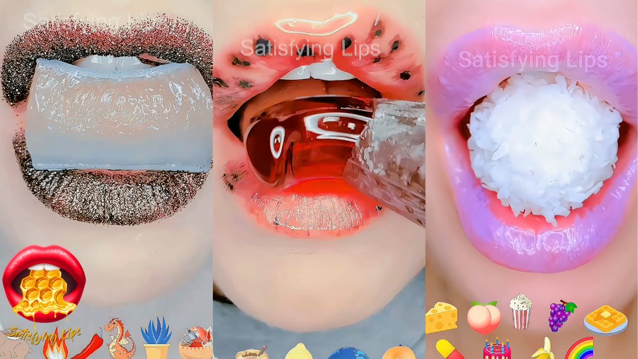 15 Minutes Satisfying ASMR Eating Emoji Food Challenge Compilation Mukbang 먹방