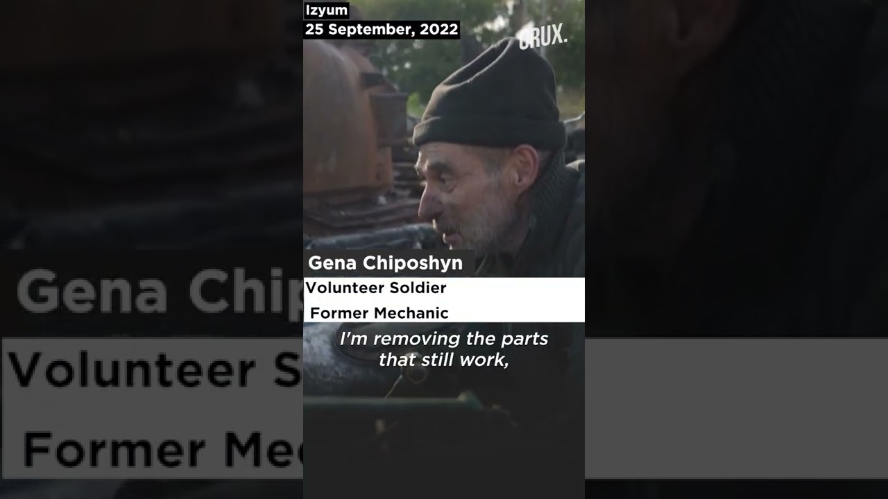 Ukrainian Mechanic Strips Destroyed Russian Tanks For Parts
