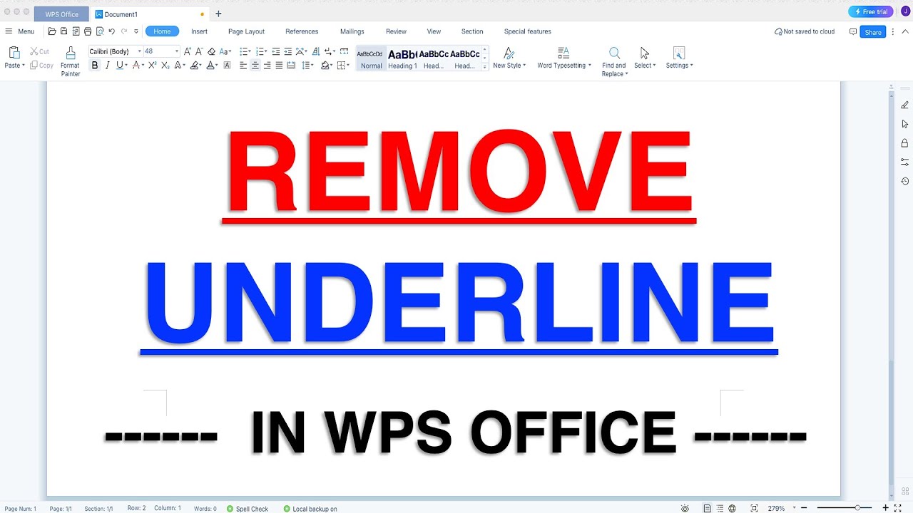 How To Remove Underline In WPS Office